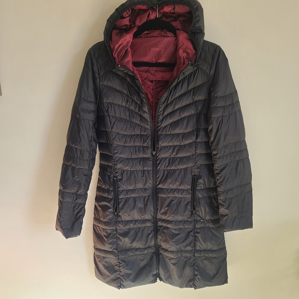 Bernardo Women's Black Lightweight Quilted Puffer Hooded Jacket
